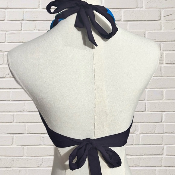 Becca by Rebecca Virtue Colorblock Halter Bikini Swim Top Size Large - Picture 2 of 4